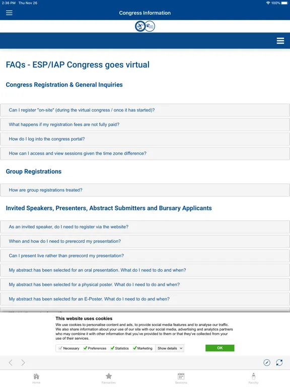 ESP/ IAP 2020 iPad  Screenshots