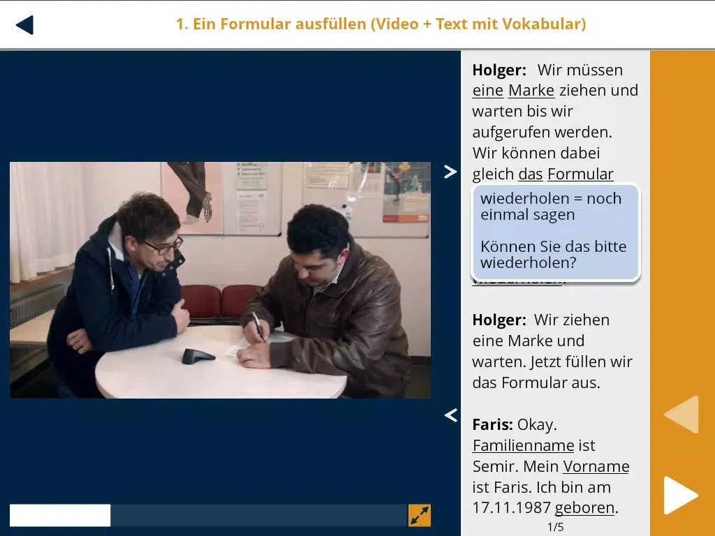 DaFür iPad  Screenshots