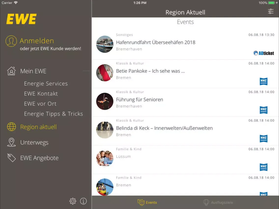 Mein EWE iPad  Screenshots