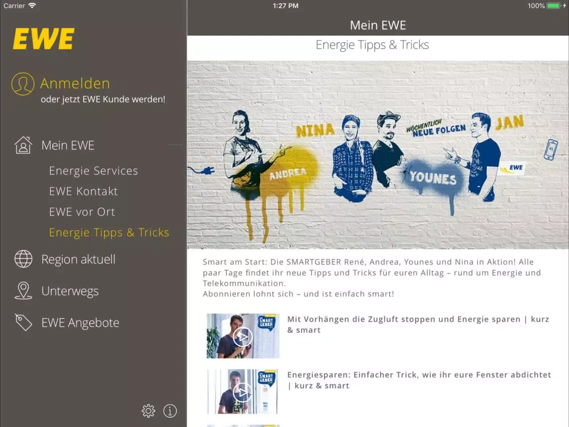 Mein EWE iPad  Screenshots