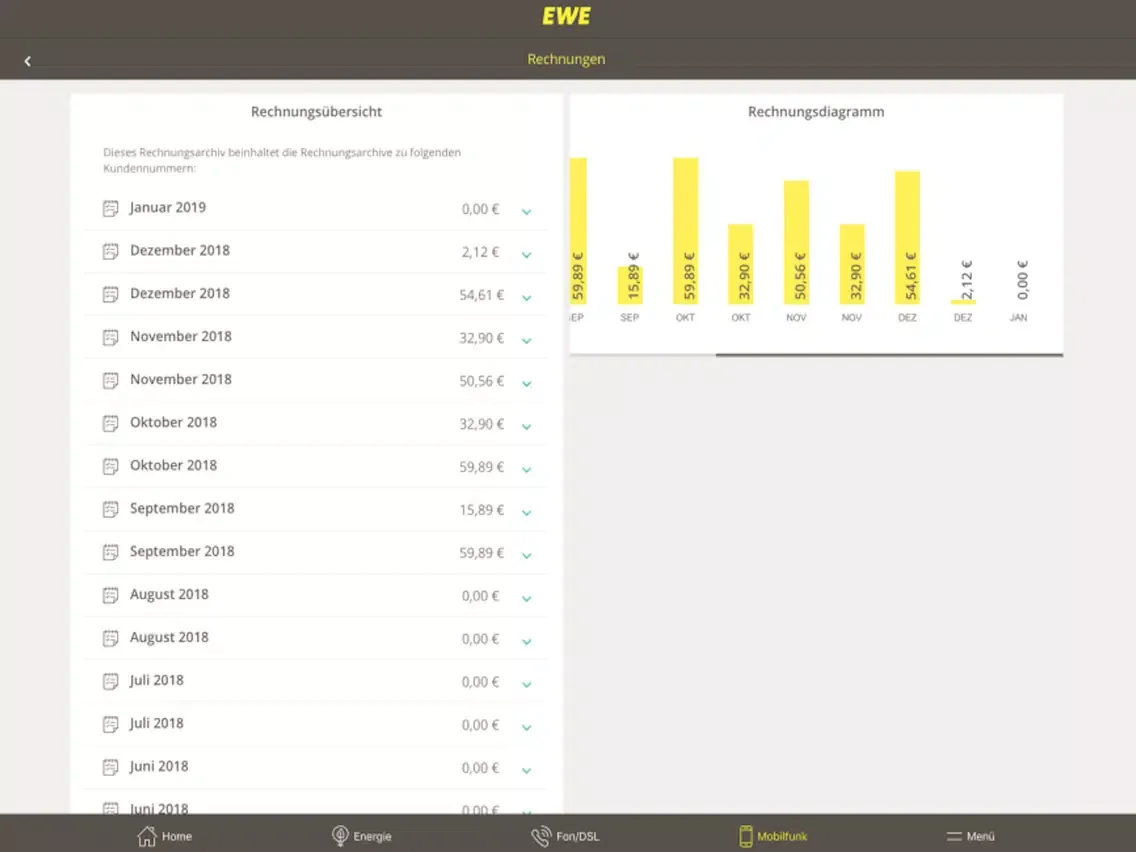 Mein EWE 2.0 iPad 应用截图