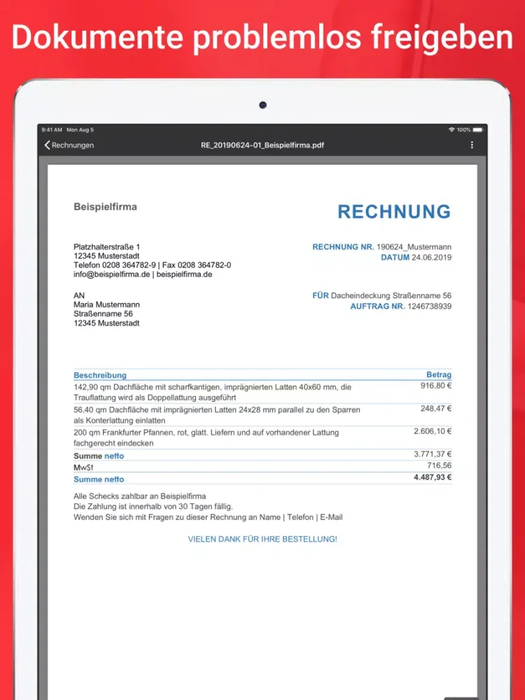 Capturas de tela do EWF myDOCs iPad 