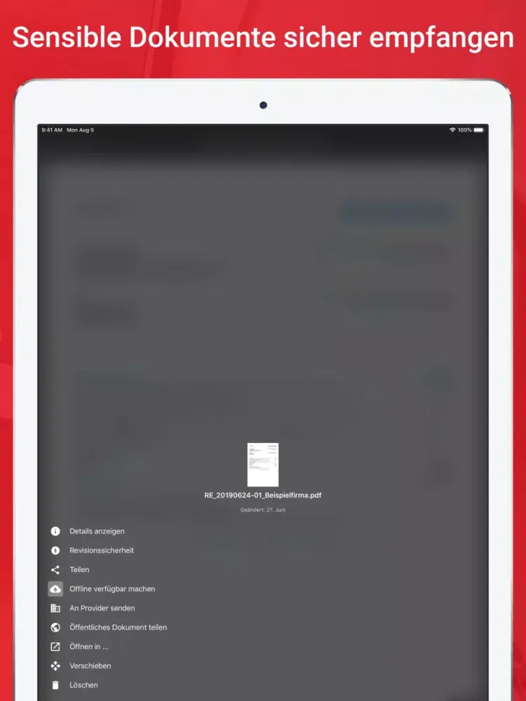 Capturas de tela do EWF myDOCs iPad 
