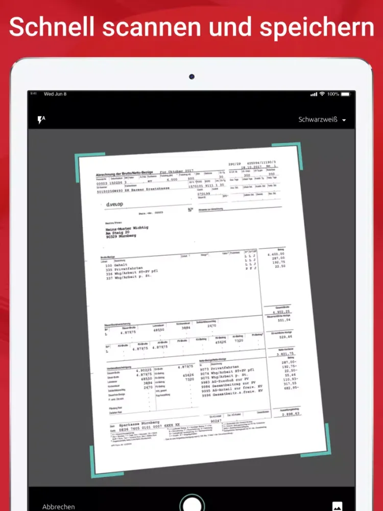 Capturas de tela do EWF myDOCs iPad 