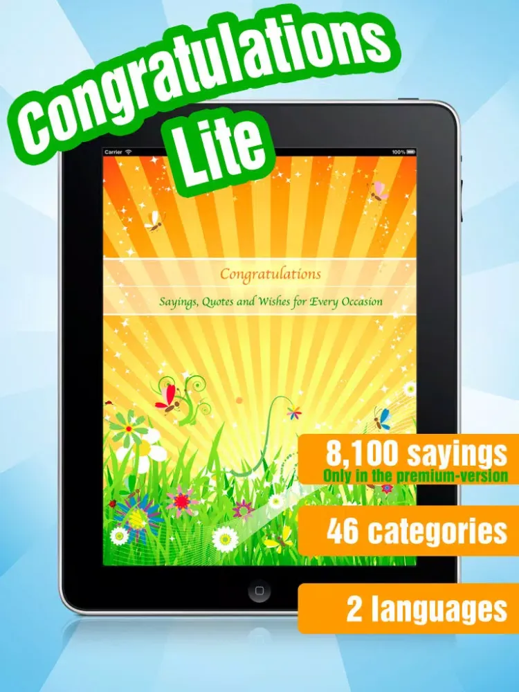 Zrzuty ekranu Congratulations Lite - Greetings, Quotes and Wishes for Every Occasion iPad 
