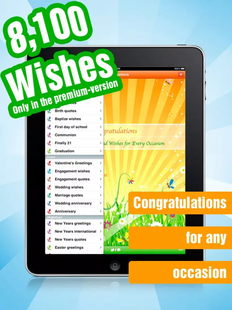 Zrzuty ekranu Congratulations Lite - Greetings, Quotes and Wishes for Every Occasion iPad 