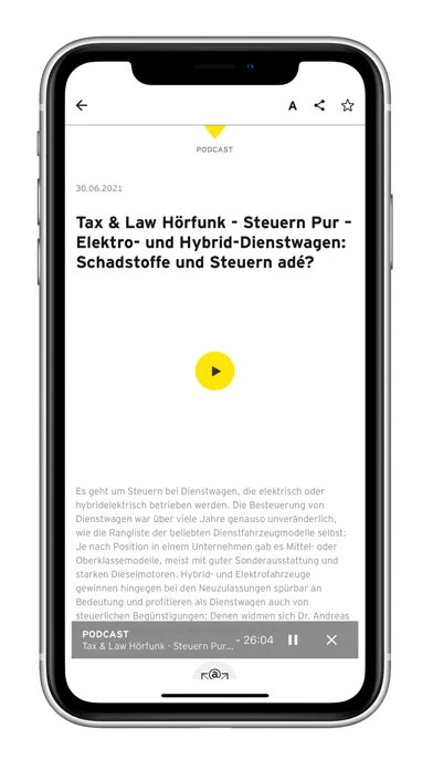 Capturas de tela do EY Tax & Law DE News