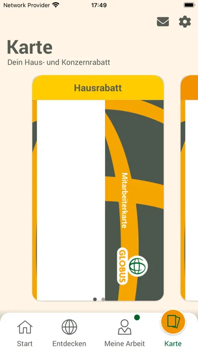 Mia – Globus Mitarbeiter App Screenshots