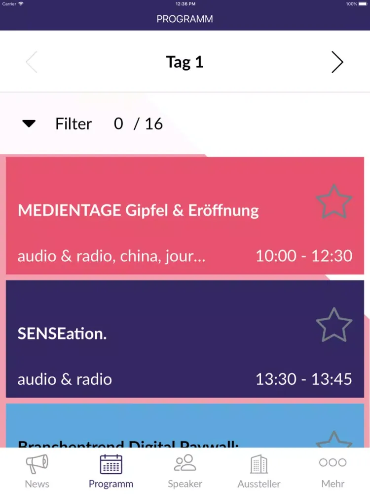ภาพหน้าจอของ Medientage München iPad 