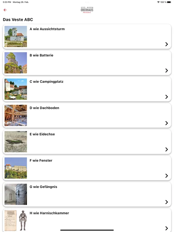 Captures d'écran de Veste Oberhaus App iPad 