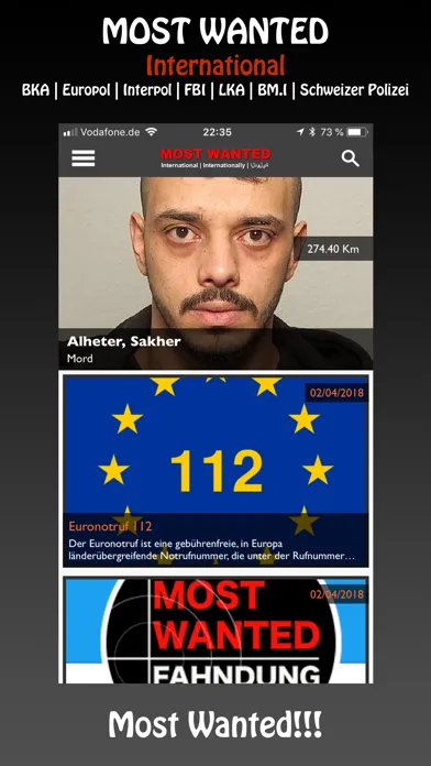 Most Wanted App স্ক্রিনশট
