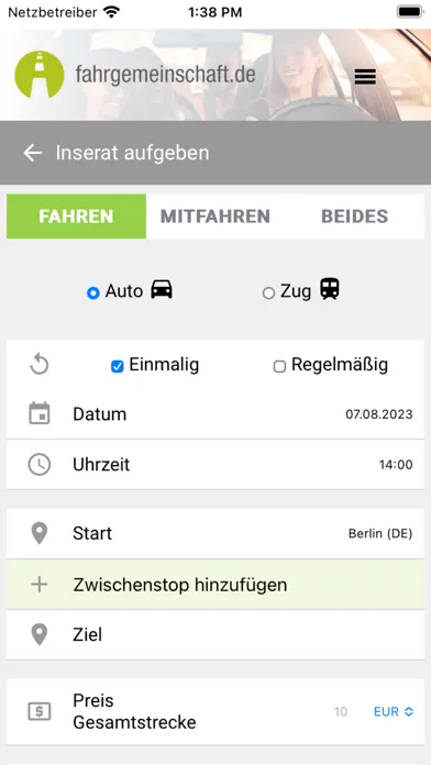 Fahrgemeinschaft应用截图