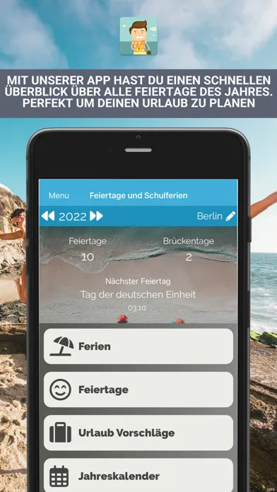 Tangkapan skrin Feiertage & Schulferien
