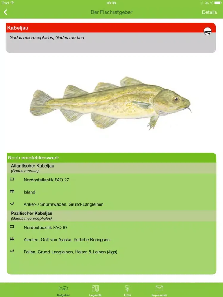Einkaufsratgeber Fisch iPad  Screenshots