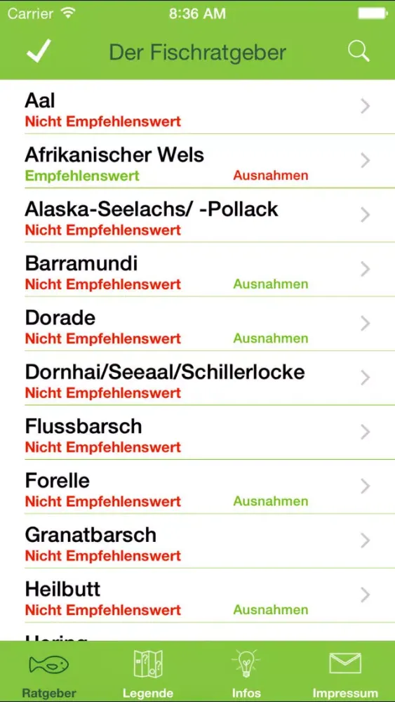 Einkaufsratgeber Fisch Screenshots