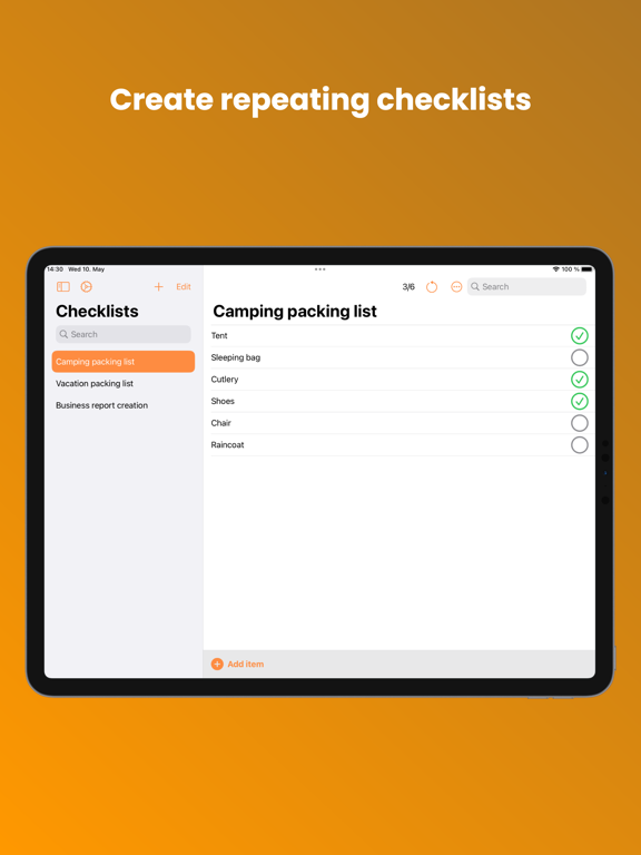 Ảnh chụp màn hình của Checklists: Repeating To-Dos iPad 