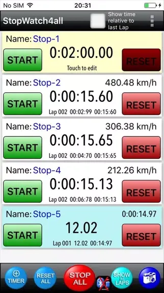 Скриншоты StopWatch4all-Pro