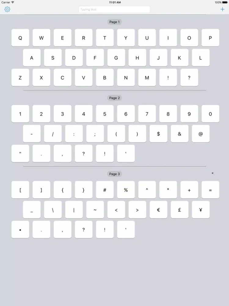 Zrzuty ekranu Customizable Keys Keyboard iPad 