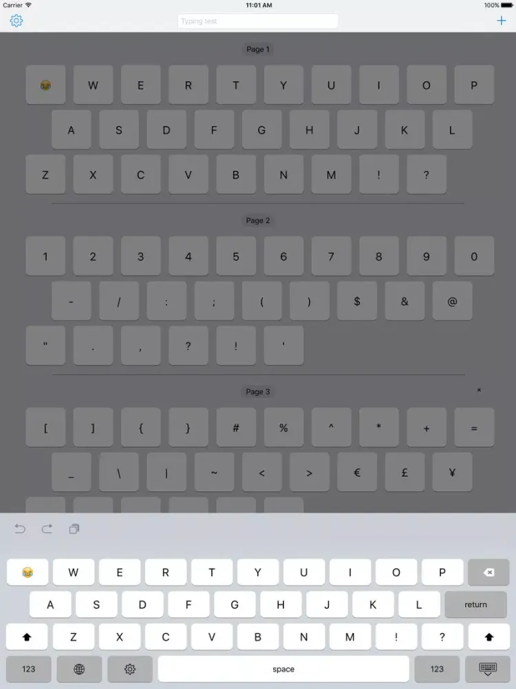 Zrzuty ekranu Customizable Keys Keyboard iPad 