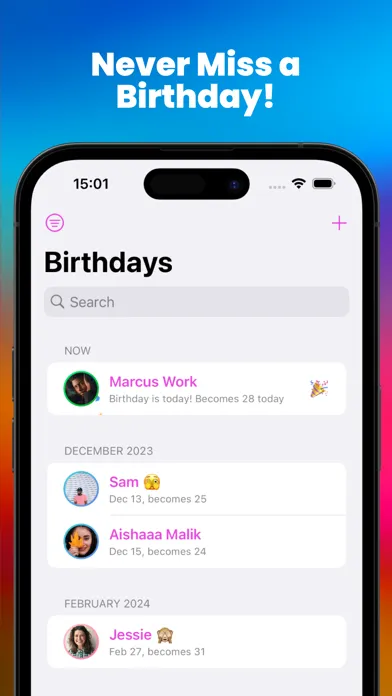 Natalis - Birthday Reminder स्क्रीनशॉट