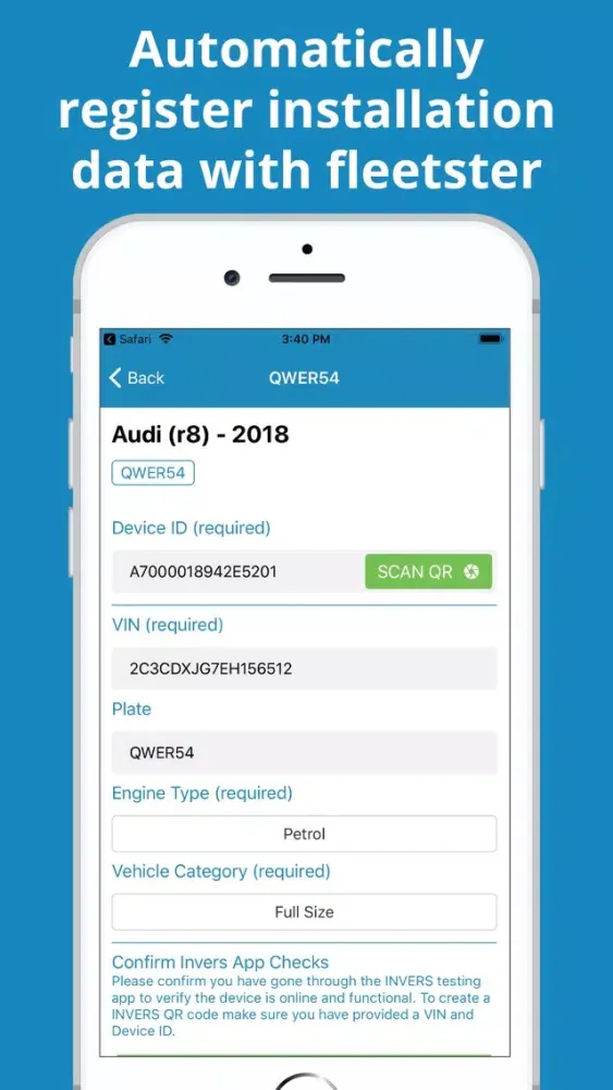 Tangkapan skrin fleetster installer