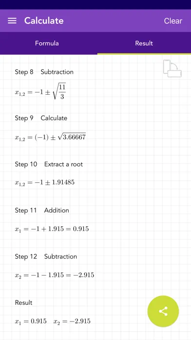 Quadratic Formula PQ Screenshots