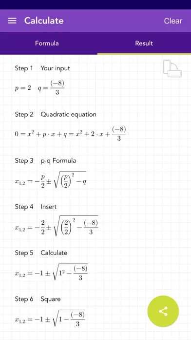 Quadratic Formula PQ Screenshots