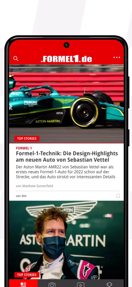 Capturas de tela do Formel1.de