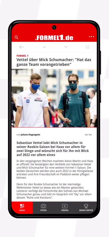 Capturas de tela do Formel1.de