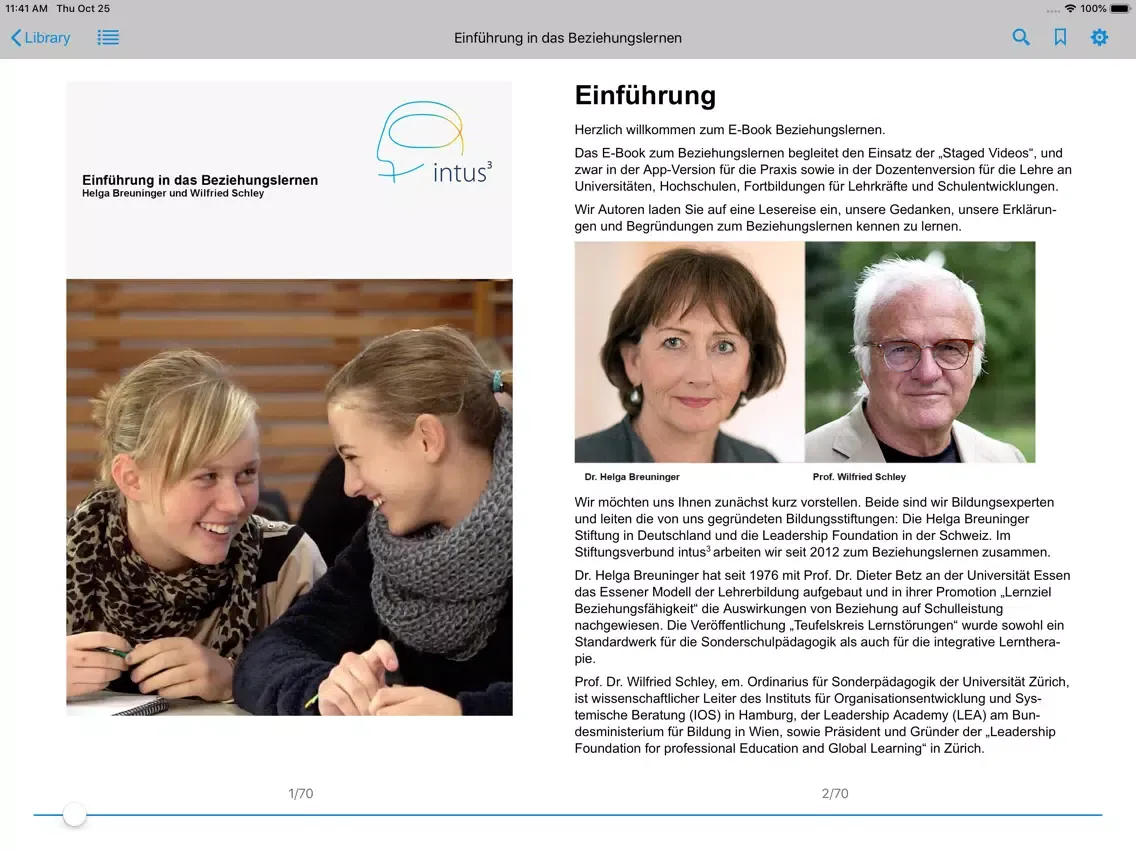 Captures d'écran de intus³ eReader iPad 