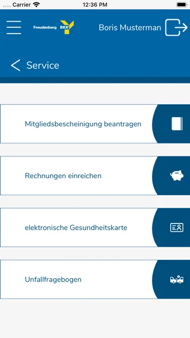 Ảnh chụp màn hình của BKK Freudenberg Service - App