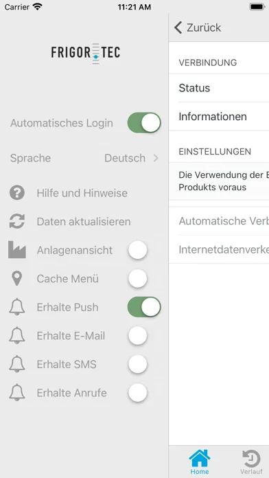 FrigorTec SmartControl Ekran Görüntüleri