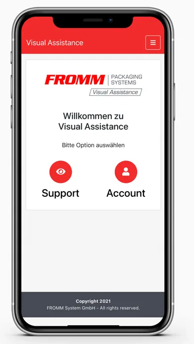 FROMM Visual Assistance Screenshots