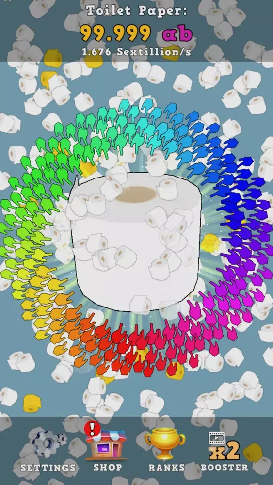 Capturas de tela do Toilet Paper Clicker