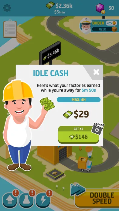 Tangkapan layar Idle Industry World
