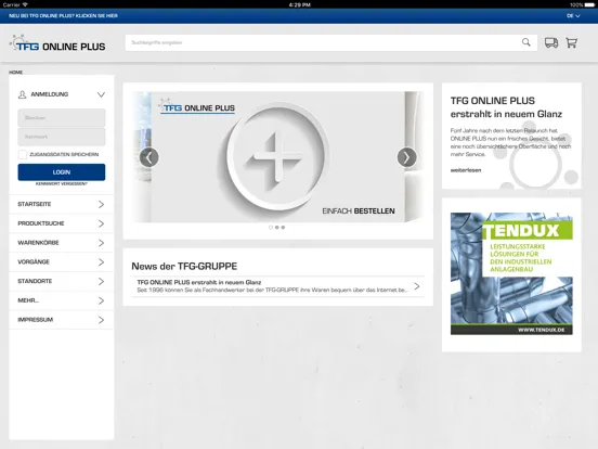 Screenshot di TFG iPad 
