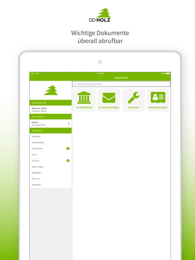 Скриншоты GDHolz-App iPad 