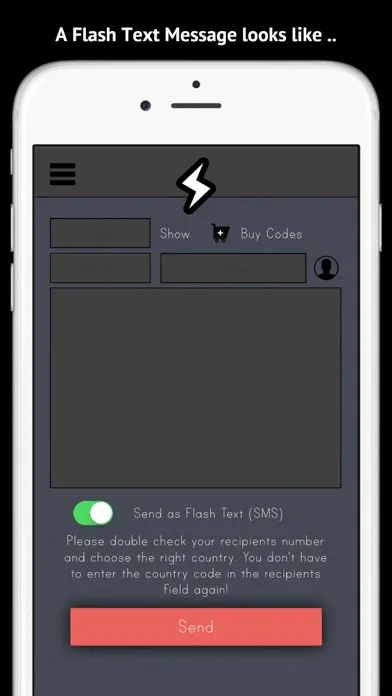 Flash Text Message Screenshots