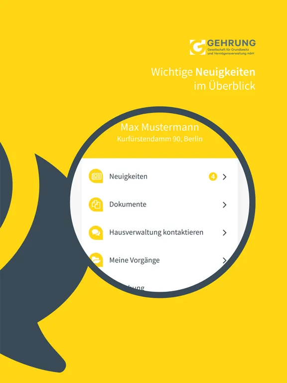 Zrzuty ekranu Gehrung Hausverwaltung iPad 