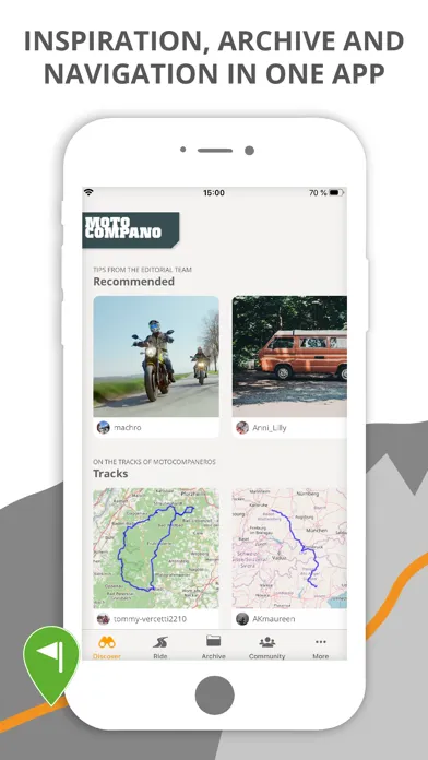 motocompano route & road trip Screenshots