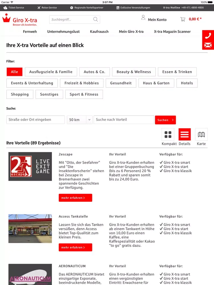 Giro X-tra App iPad  Ekran Görüntüleri