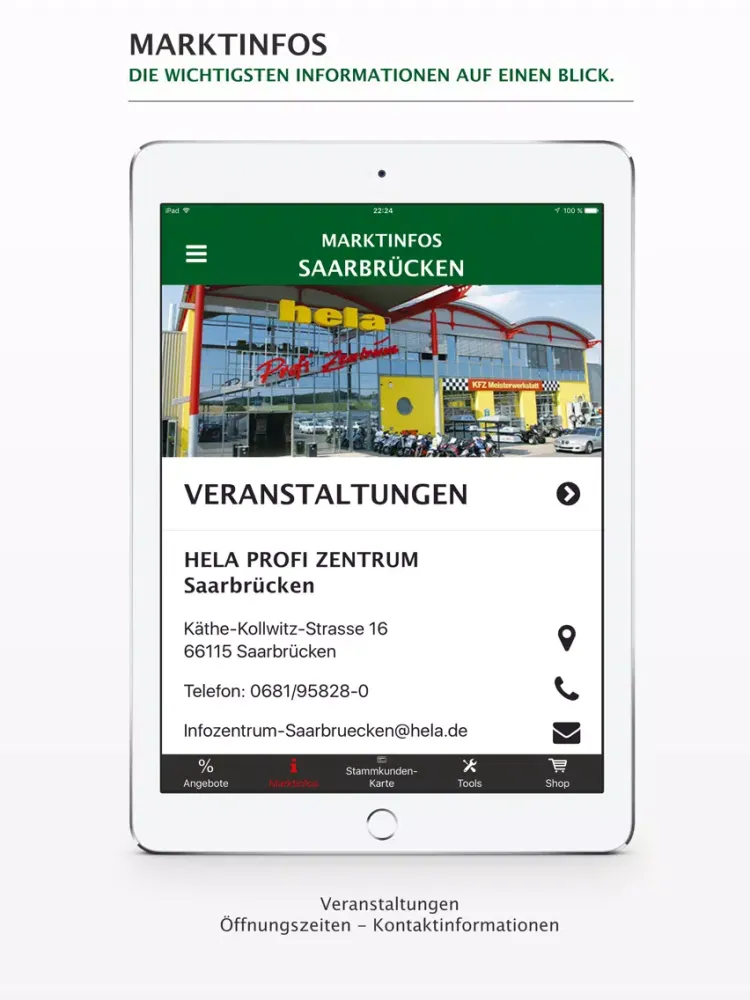 Tangkapan skrin hela Profi Zentrum iPad 