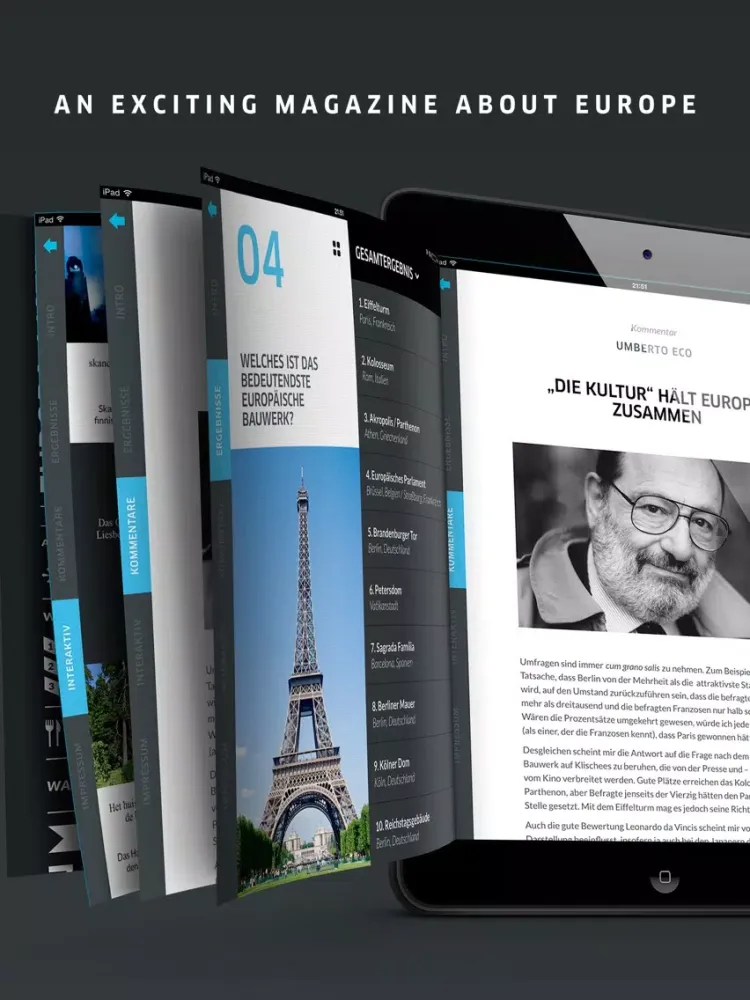 Capturas de tela do EUROPE-LIST – Searching for a european culture iPad 