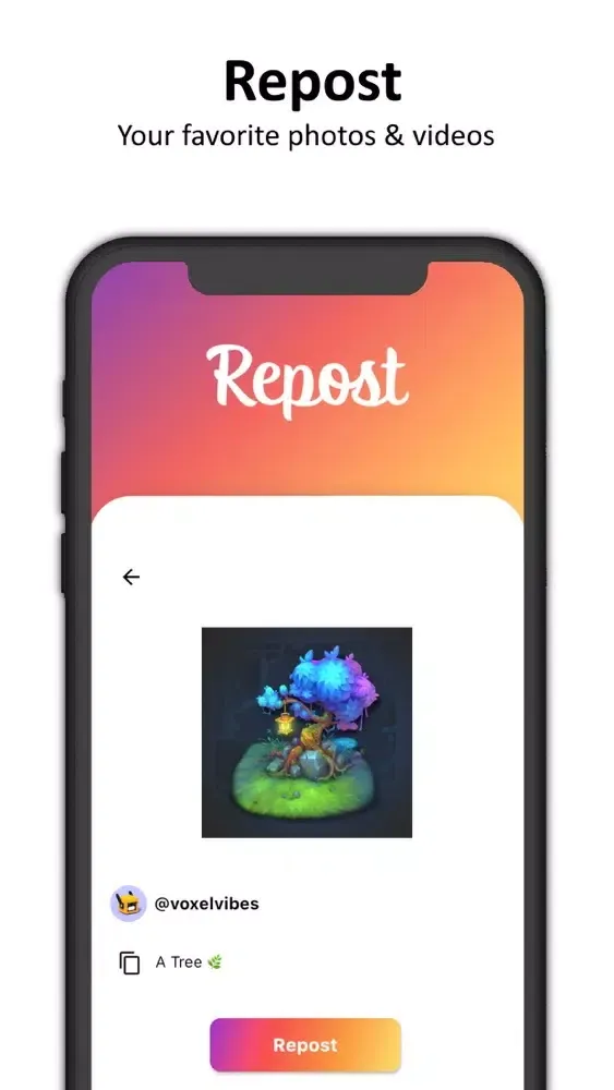 Repost for Instagram /Hashtags Screenshots
