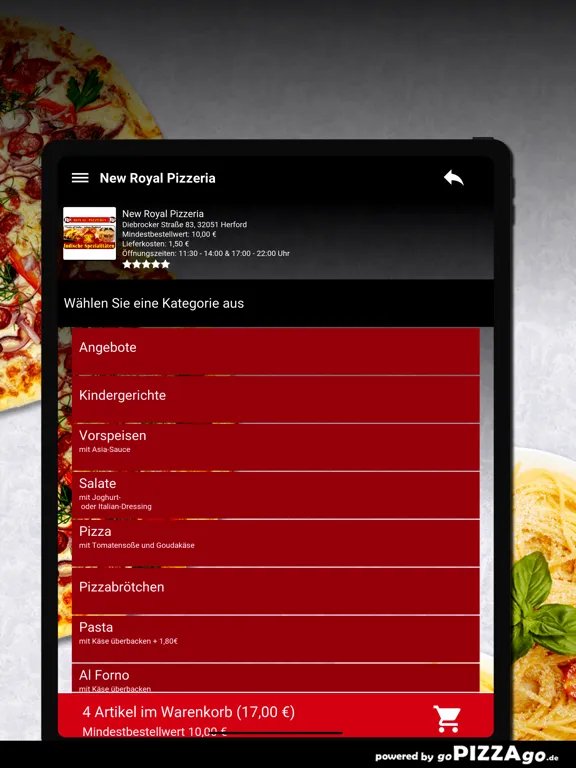 Zrzuty ekranu New Royal Pizzeria App iPad 