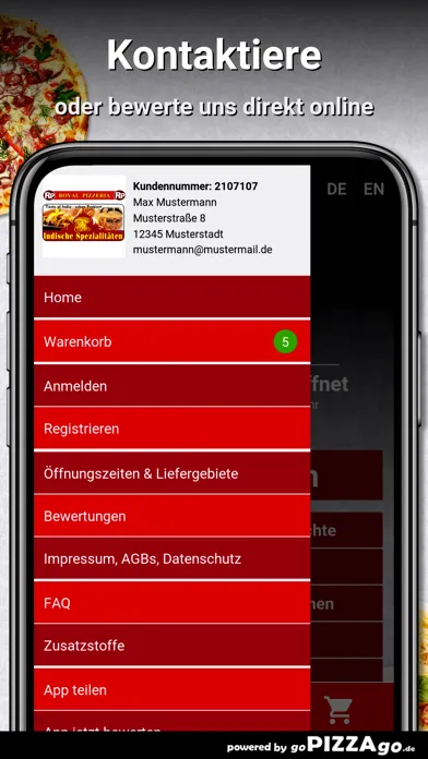 Zrzuty ekranu New Royal Pizzeria App
