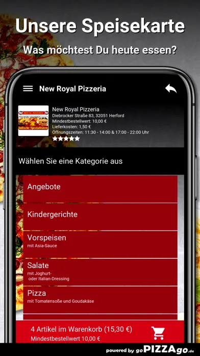 Zrzuty ekranu New Royal Pizzeria App
