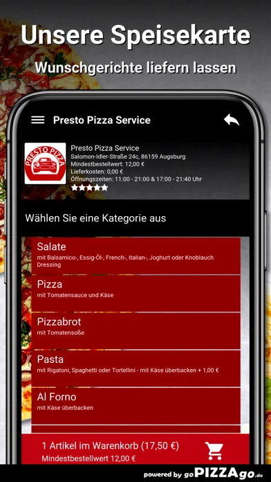 Presto Pizza Service Augsburg應用截圖
