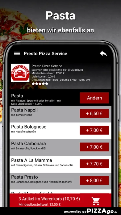 Presto Pizza Service Augsburg應用截圖