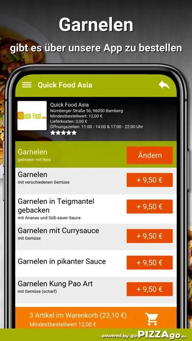 Tangkapan layar Quick Food Asia Bamberg